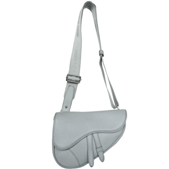 Christian Dior Dior Body Bag Saddle Leather Light Gray Silver Men's s0499a - Picture 4 of 5